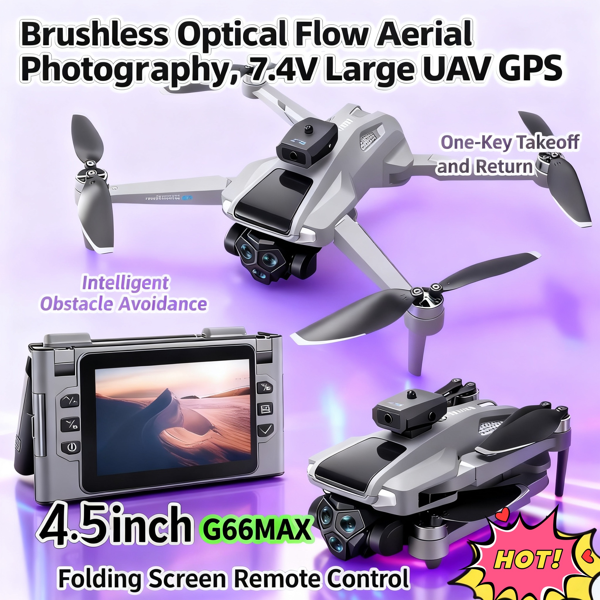 Drone Mapping - G66 New GPS Folding Drone 4,5
